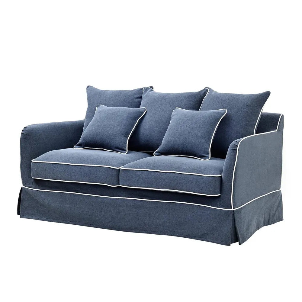 Blue Hamptons Two Seater Sofa