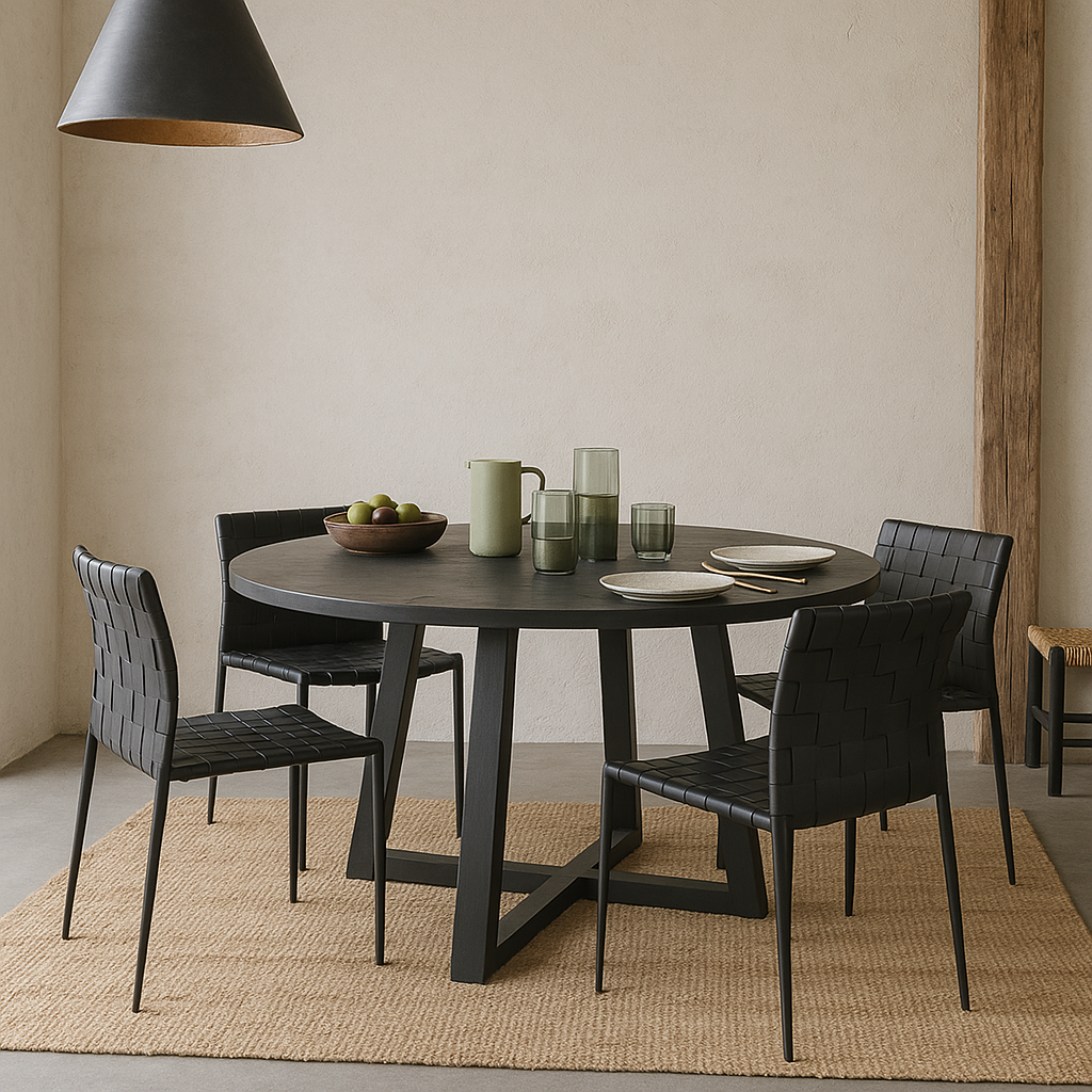 Isola Oak Dining Table - Black