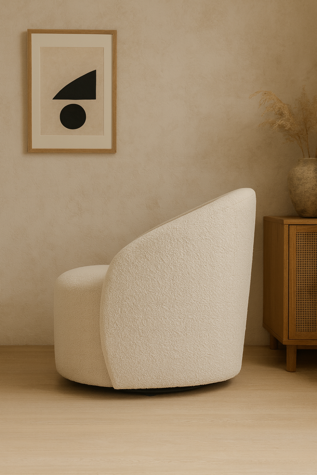 Noma Swivel Chair - Boucle