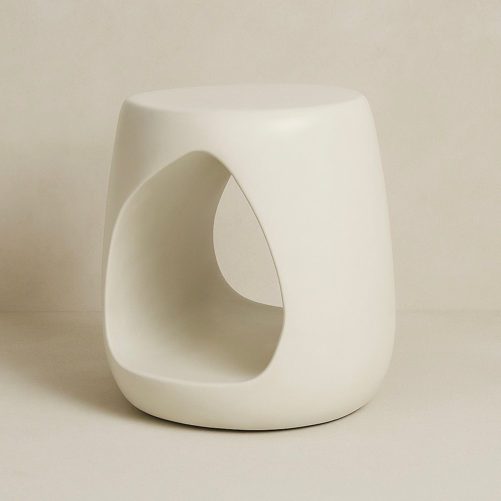 Modern White Avant Garde Minimalist Side Table