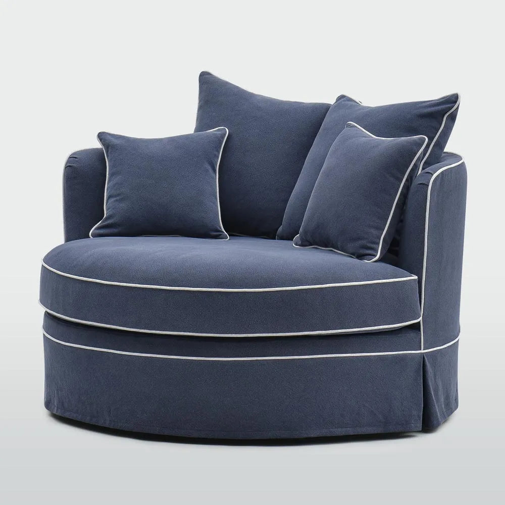 Byron Snuggle Chair in Coastal Indigo