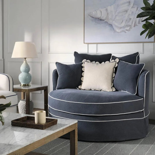 Byron Snuggle Chair in Coastal Indigo