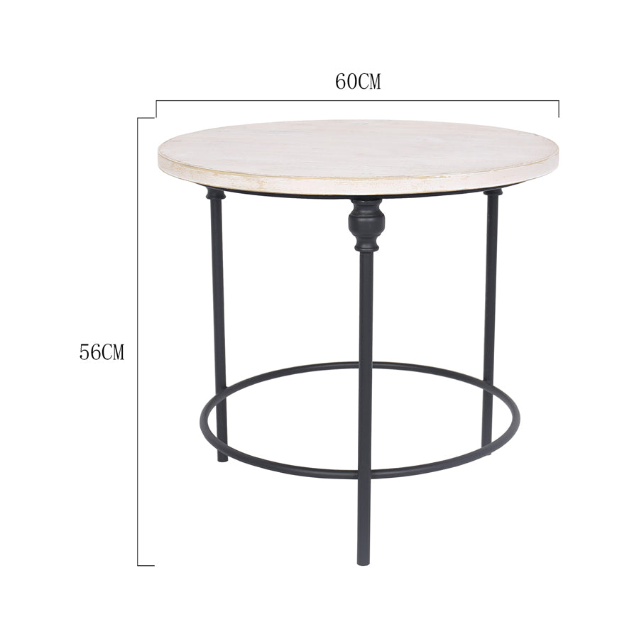 Lorette French Round Occasional Table 60x56cm