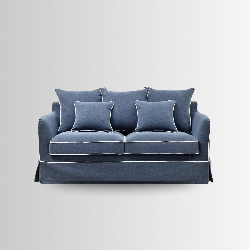 Blue Hamptons Two Seater Sofa
