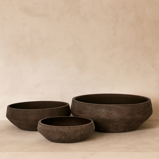Cove Planter Bowl Set - Brown