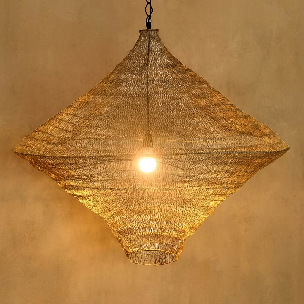 Crumple Ceiling Pendant Brass - Large