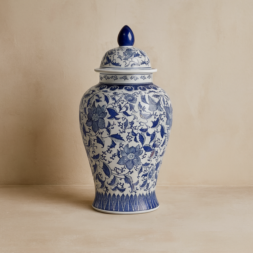 Hand Painted Flora China Vase 