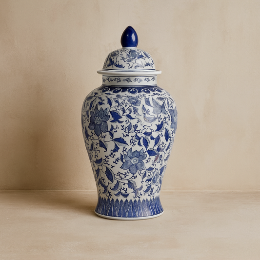 Hand Painted Flora China Vase 