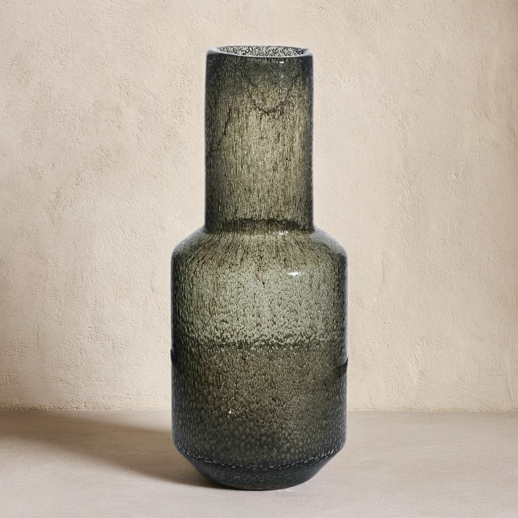 Smoke Colour Glass Vase Column