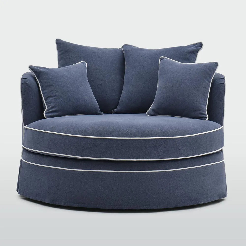 Byron Snuggle Chair in Coastal Indigo