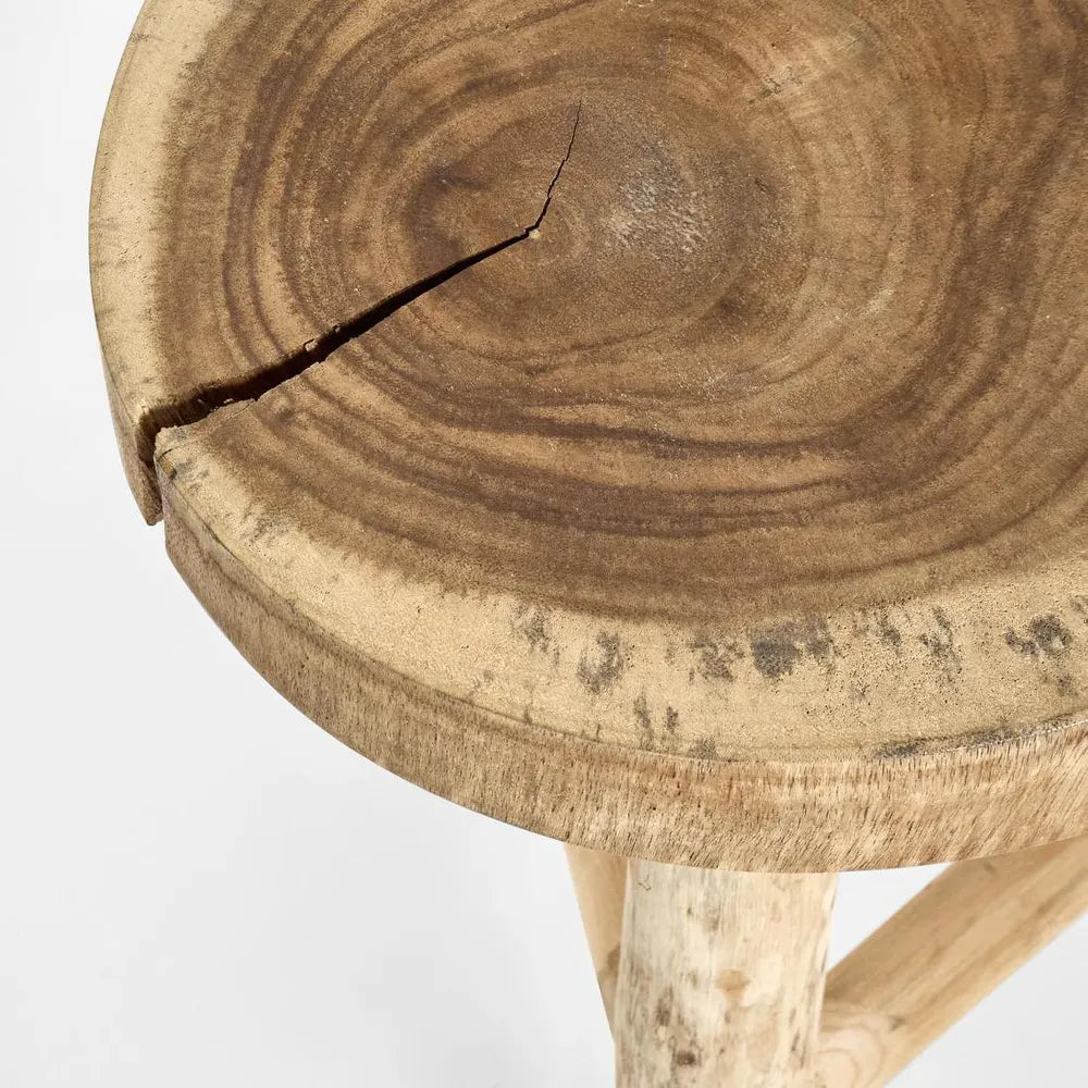 natural teak wooden stool