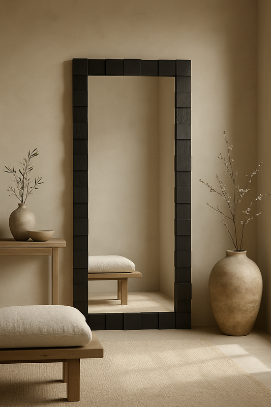 Modern Black Floor Mirror Large