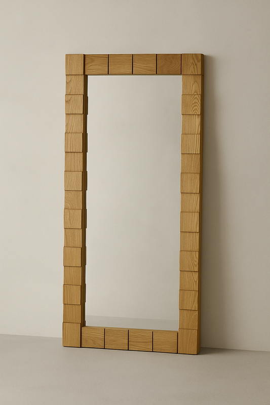 Hardwood Oak Frame Modern Floor Mirror