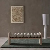 Turin Bench Seat - Ivory & Natural