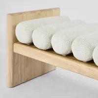 Turin Bench Seat - Ivory & Natural