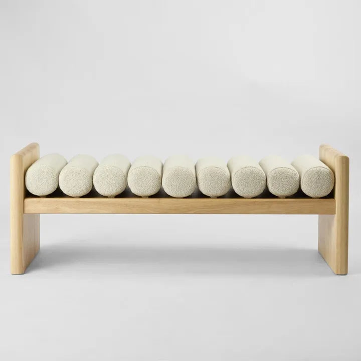 Turin Bench Seat - Ivory & Natural