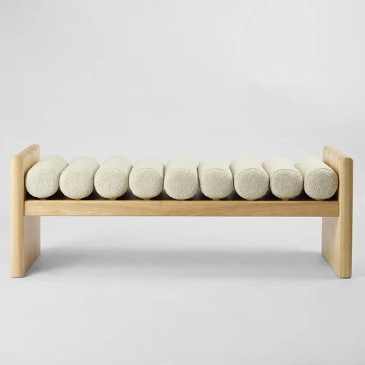 Turin Bench Seat - Ivory & Natural