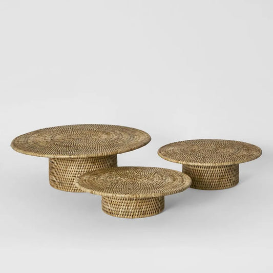Rattan Stand Set of 3 - Natural