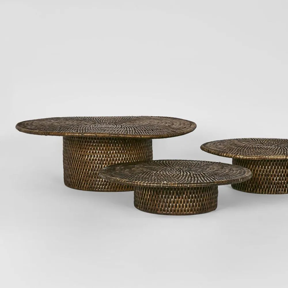 Rattan Stand Set of 3 - Brown