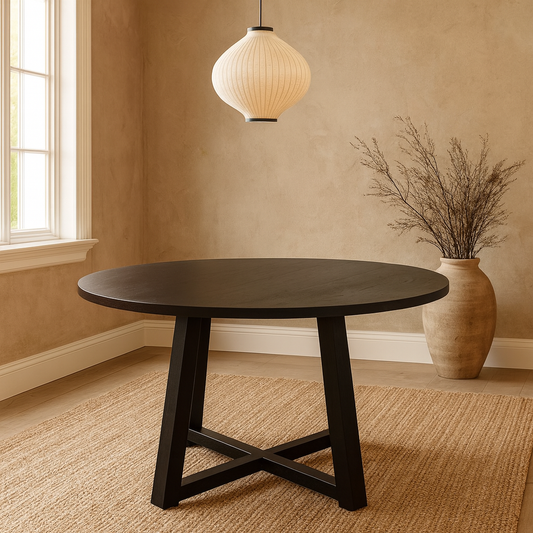Isola Oak Dining Table - Black