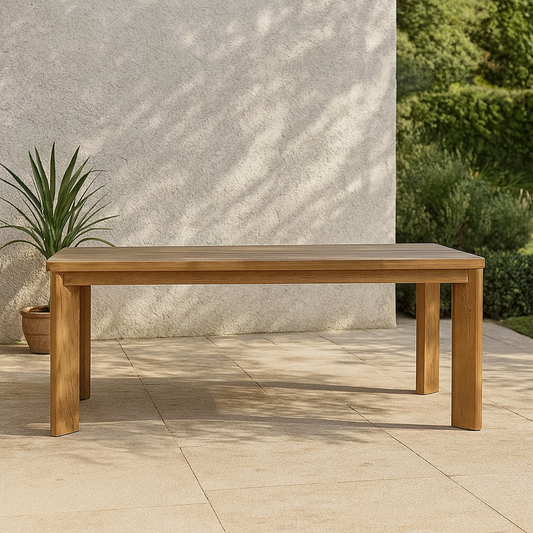 Slatted Teak Wooden Outdoor Dining Table 