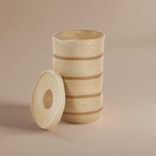 Husk Woven Basket with Lid