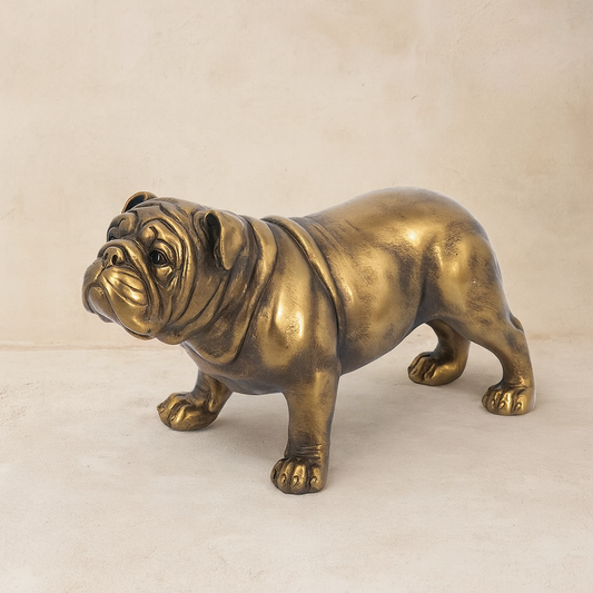 Gold Bulldog Statue